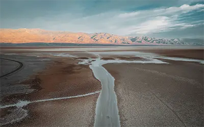 Aerial View of Badwater Basin in Death Valley National Park