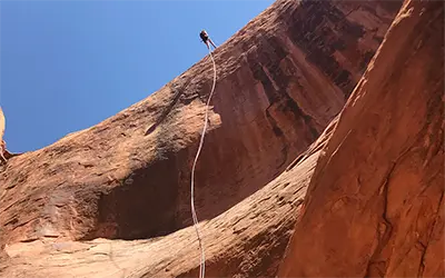 Person Canyoneering in Zion National Park, Utah